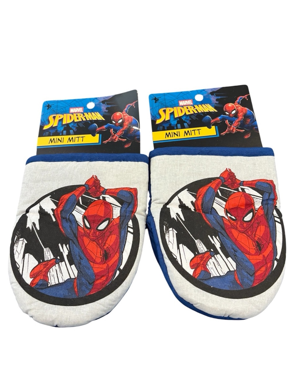 Marvel Spider-Man Mini Oven Mitts - Red, Blue & White. NEW 100% Cotton
